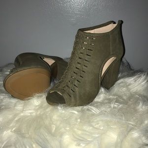 Green Suede Heel Booties 😍